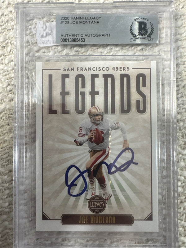 2020 Panini Legacy NFL Beckett Auto Joe Montana #128 Authentic