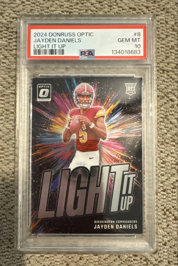 2024 Panini Donruss Optic - Light It Up Jayden Daniels #8 (RC) PSA 10