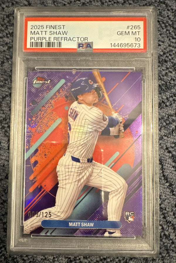 2025 Finest Matt Shaw Purple Ref #265 PSA 10