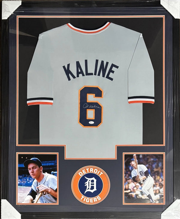 Detroit Tigers Al Kaline Signed Framed Gray Jersey With JSA