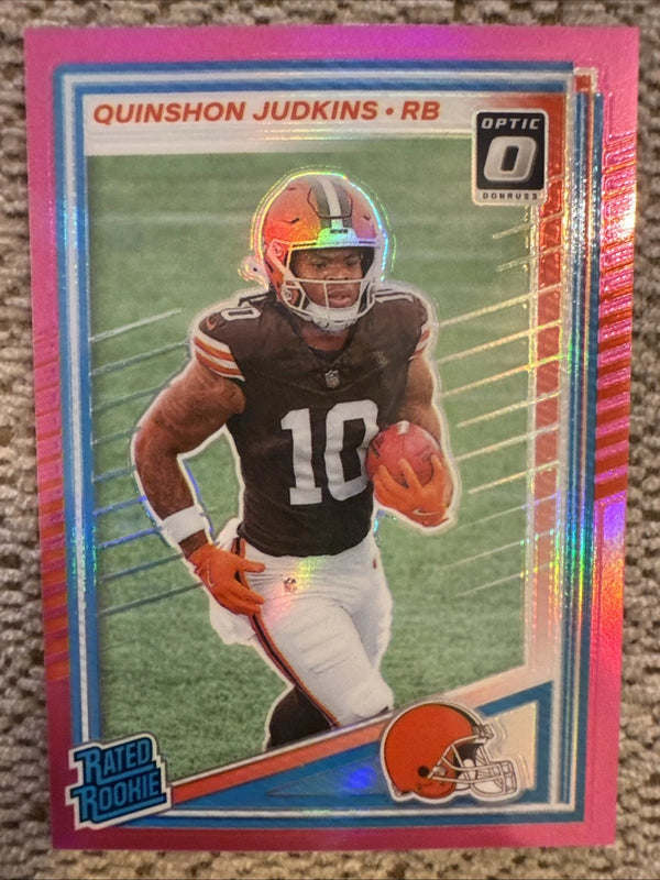 2025 Panini Donruss - Rated Rookie Optic Preview Pink #330 Quinshon Judkins (RC)