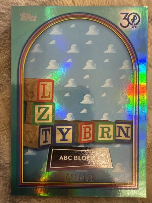 Topps Toy Story 30 Years & Beyond ABC Blocks #44 Aqua Refractor /199