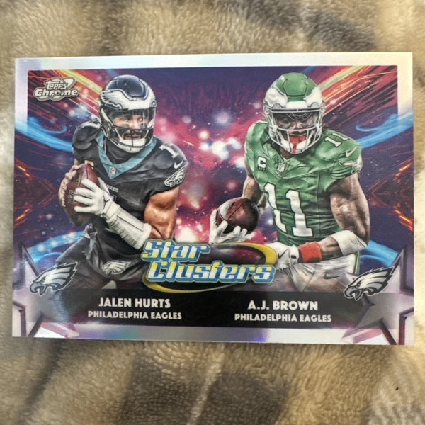 2025 Topps Cosmic Chrome Jalen Hurts A.J. Brown Eagles #SC-15 Star Clusters