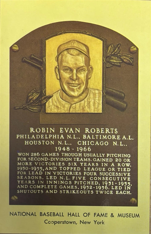 Robin Roberts MLB Hall Of Fame Gold Postcard