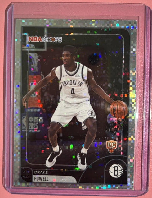 2025-26 NBA Hoops (RC) Drake Powell Pixel Burst Rookie Insert #93 Brooklyn Nets