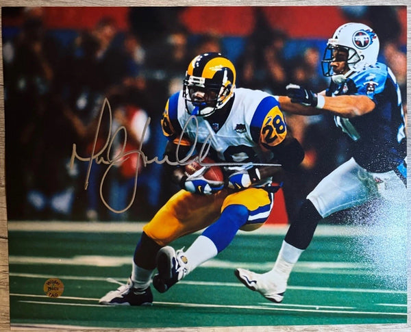 Marshall Faulk Signed 8x10 Photo Los Angeles Rams Wilder COA