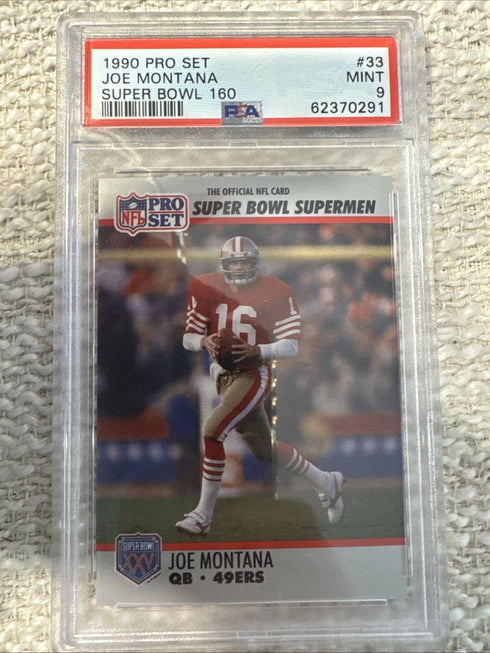1990 Pro Set Super Bowl XXV Silver Anniversary - Joe Montana #33 PSA 9