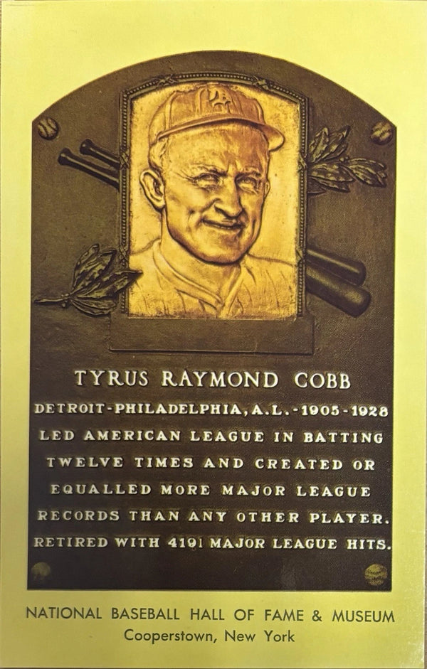 Ty Cobb MLB Hall Of Fame Gold Postcard