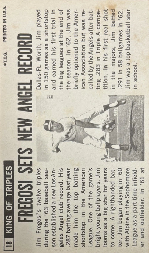 1964 Topps Oversized Jim Fregosi Los Angeles Angels #18