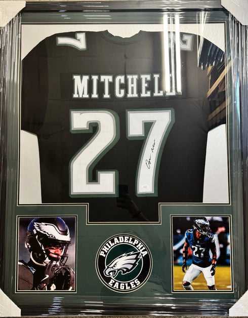 Philadelphia Eagles Quinyon Mitchell Signed Framed Jersey With JSA COA
