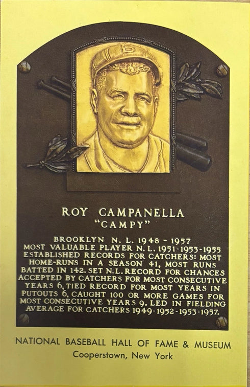 Roy Campanella MLB Hall Of Fame Gold Postcard