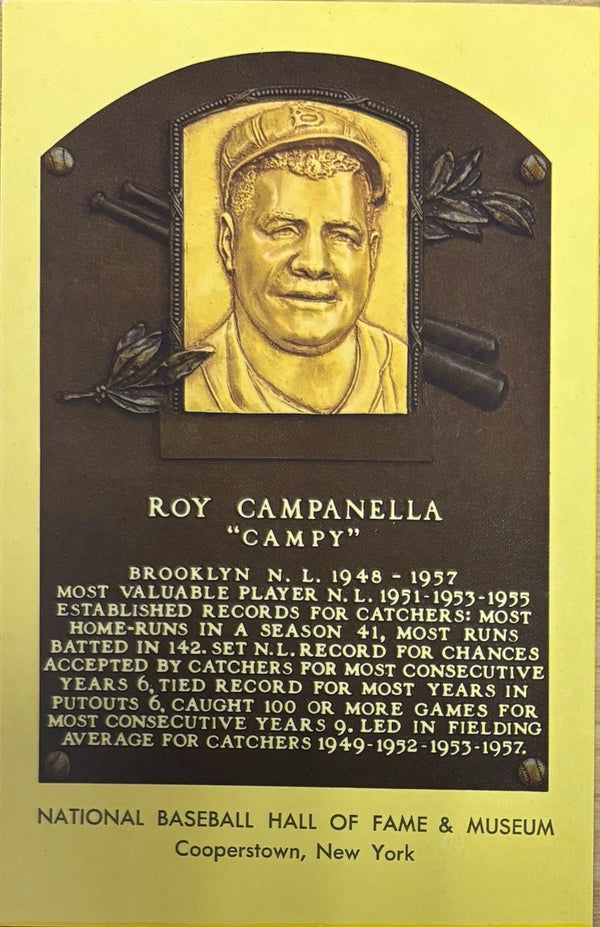 Roy Campanella MLB Hall Of Fame Gold Postcard
