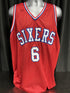 Philadelphia 76ers Julius Erving Signed Red Jersey Beckett