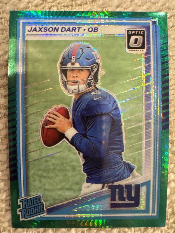 2025 Panini Donruss Optic JAXSON DART Rated Rookie #273 Green Hyper Prizm GIANTS