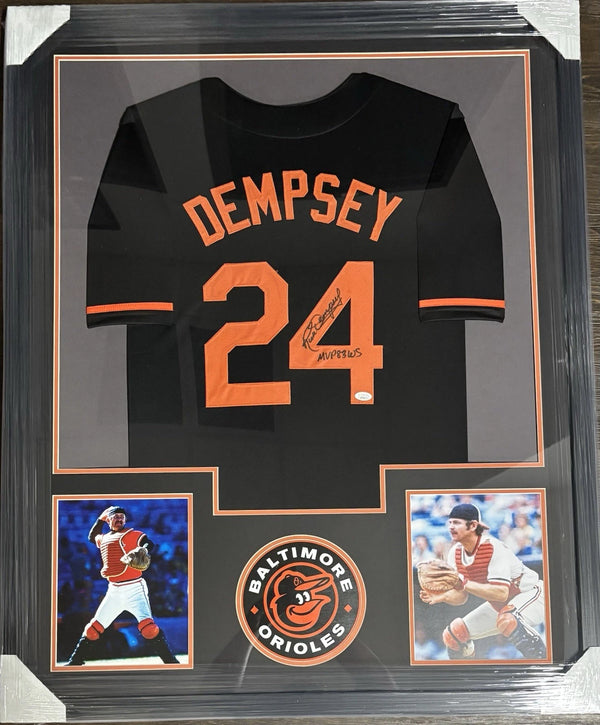 Baltimore Orioles Rick Dempsey Signed Framed Black Jersey 1984 WS MVP JSA