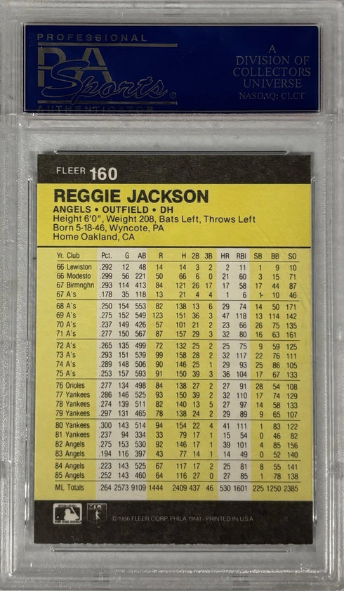 1986 Fleer Reggie Jackson Los Angeles Angels PSA 9