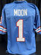 Custom Unsigned Warren Moon Blue Jersey XL