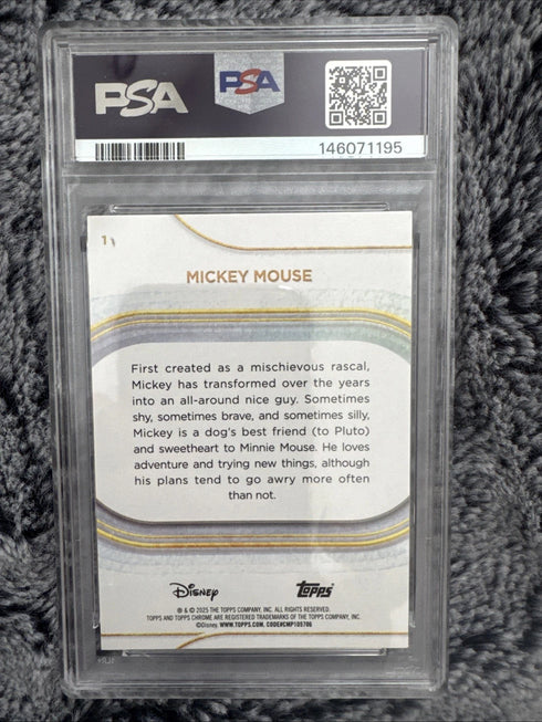 2025 Topps Chrome Disney Mickey Mouse Mini Diamonds #1 PSA 9