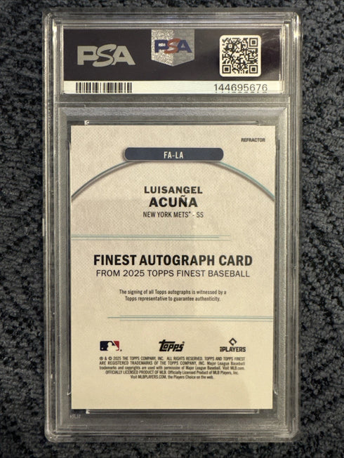 2025 Finest Luisangel Acuna Finest Auto-Ref #LA PSA 9