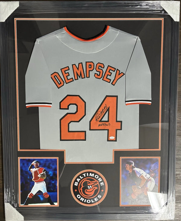 Baltimore Orioles Rick Dempsey Signed Framed Grey Jersey 1984 WS MVP JSA