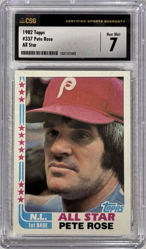 1982 Topps Pete Rose Cincinnati Reds All Star #337 CSG 7