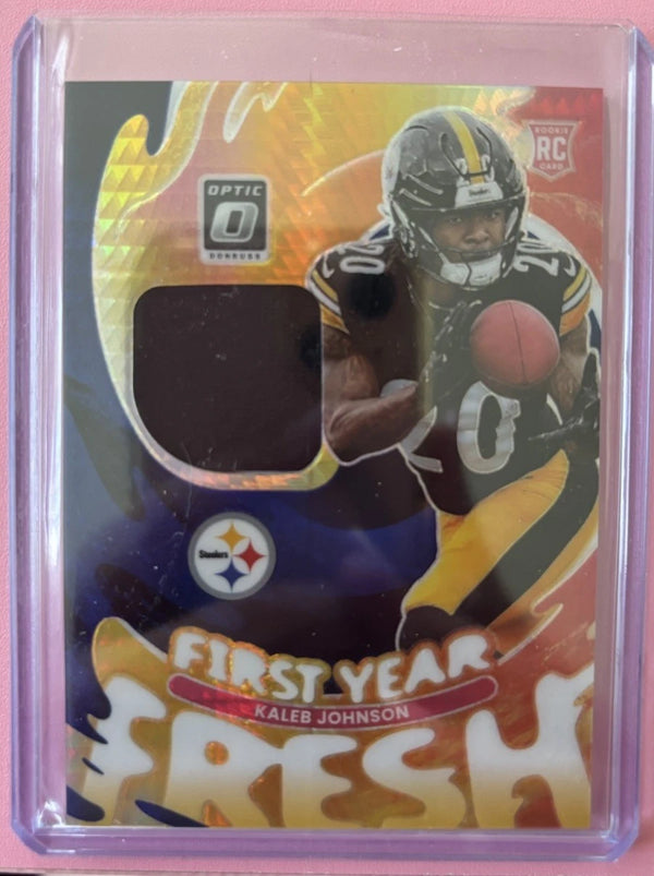 2025 Donruss Optic Kaleb Johnson First Year Fresh Rookie Patch RC Steelers