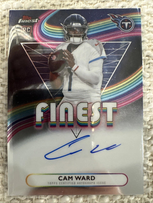 2025 Topps Finest Cam Ward *RC* Finest Rookie On Card Auto Tennessee Titans RC