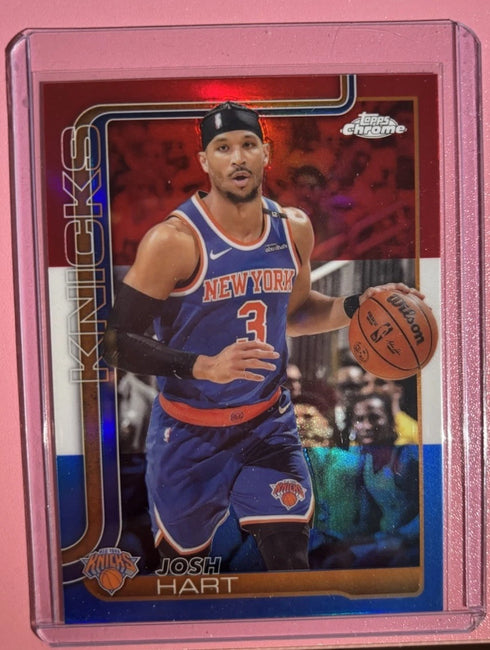 Topps 2025 Chrome Josh Hart Refractor RWB #160 New York Knicks Basketball