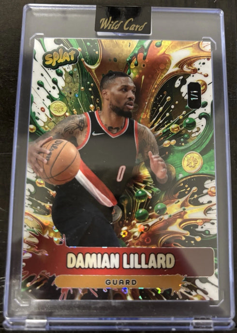 2026 Wild Card Damian Lillard Splat 1/1 Trailblazers