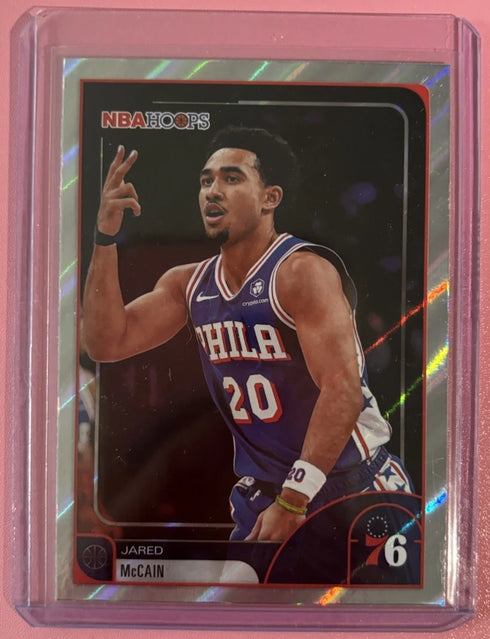 2025-26 Topps NBA Hoops - Jared McCain #197 Philadelphia 76ers Holi Rainbow Foil