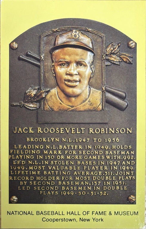 Jackie Robinson MLB Hall Of Fame Gold Postcard