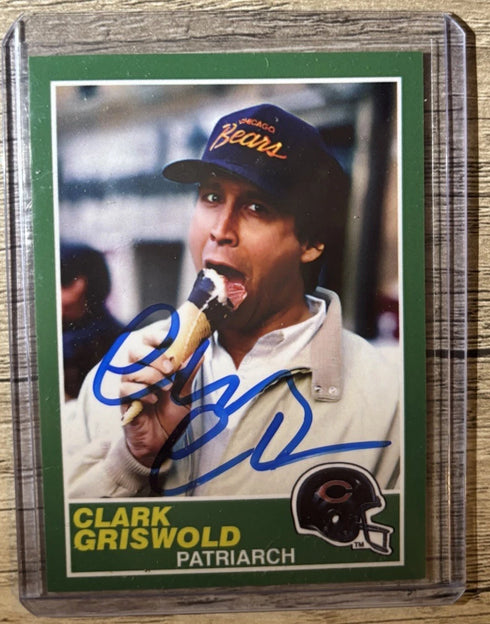 Football Chevy Chase Signed Chicago Bears Custom Card SWAU COA