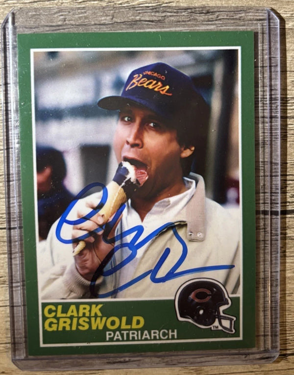Football Chevy Chase Signed Chicago Bears Custom Card SWAU COA