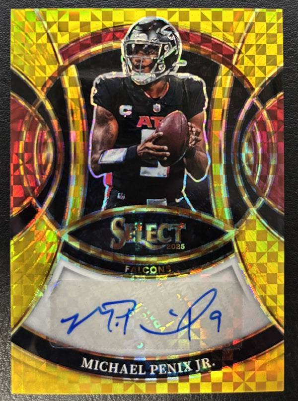 2025 Panini Select Michael Penix Jr. Signatures Gold /10 Falcons