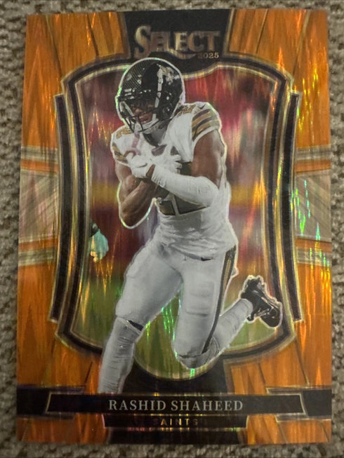 2025 Panini Select Rashid Shaheed Orange Prizm Shock Premier Level /399