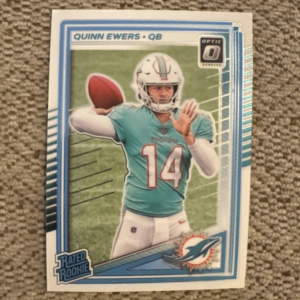 2025 Optic Quinn Ewers 213 Miami Dolphins Football Card 3Q