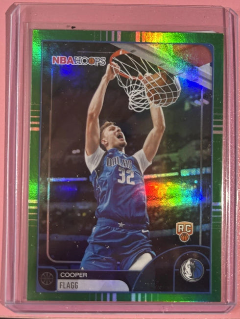 2025-26 Topps NBA Hoops Cooper Flagg Green Holo Foil Rookie RC Mavericks!