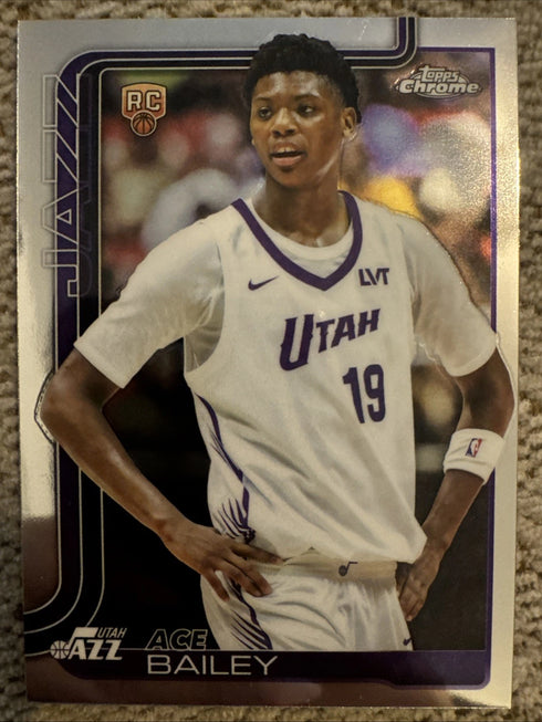 Topps Chrome 2025 Ace Bailey Rookie #255 Utah Jazz