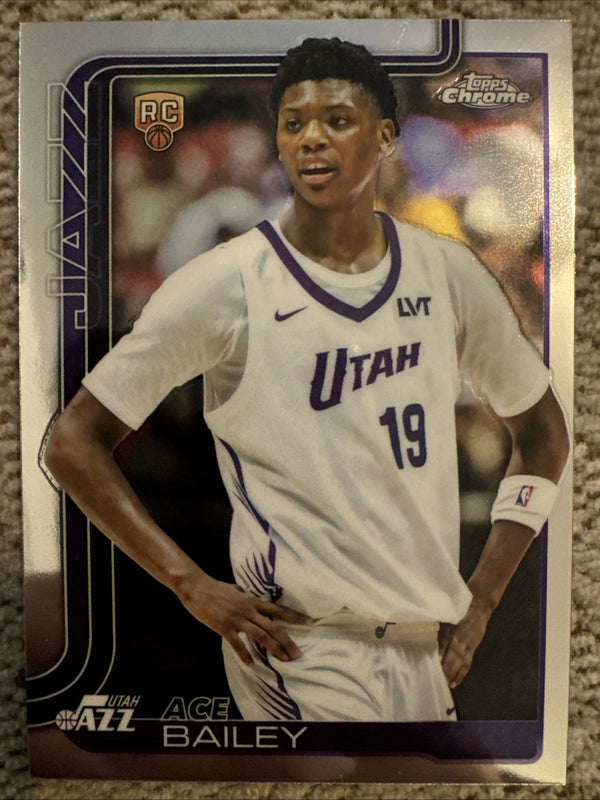 Topps Chrome 2025 Ace Bailey Rookie #255 Utah Jazz