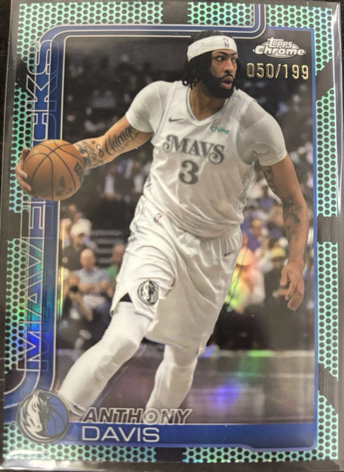 2025 Topps Chrome Anthony Davis Aqua Basketball /199 Mavericks