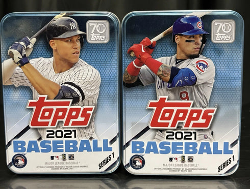 2021 Topps Baseball Series 1 Tins 2 Tins Empty