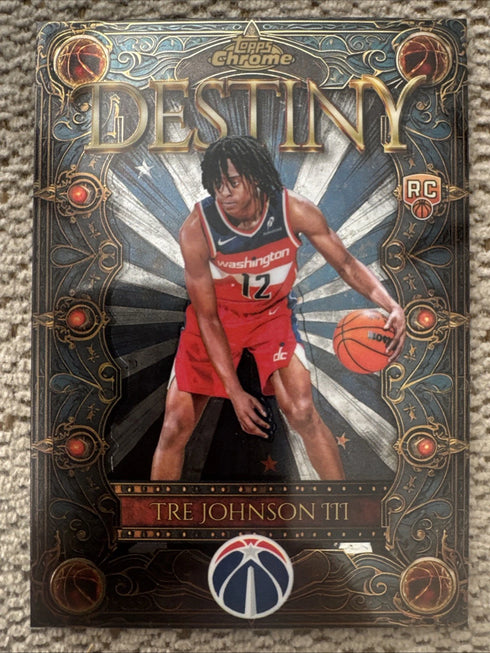 TRE JOHNSON III 2025-26 TOPPS CHROME ROOKIE DESTINY WIZARDS #D-6 RC