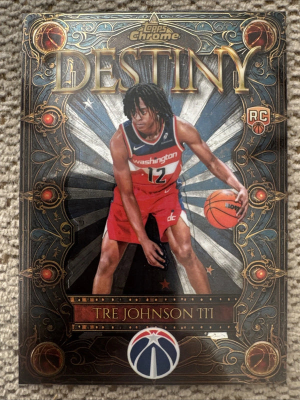 TRE JOHNSON III 2025-26 TOPPS CHROME ROOKIE DESTINY WIZARDS #D-6 RC