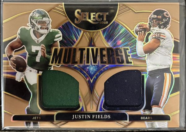2025 Panini Select - Multiverse Justin Fields #MVJ-JFS Copper Prizm /49 Jets