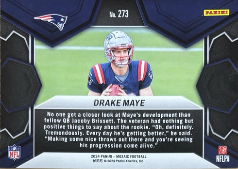 2024 Mosaic Drake Maye New England Patriots NFL Debut Rookie #273