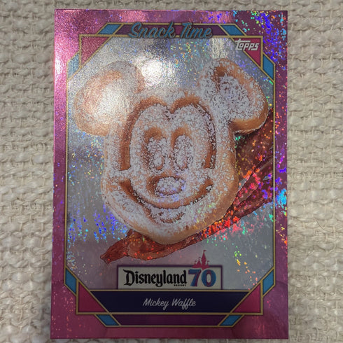 2025 Topps Disneyland 70th Anniversary Snack Time Mickey Waffle Pink Glitter 106