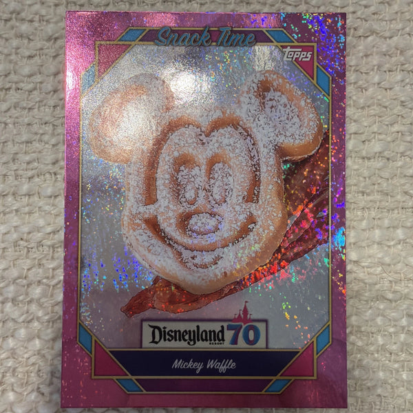2025 Topps Disneyland 70th Anniversary Snack Time Mickey Waffle Pink Glitter 106