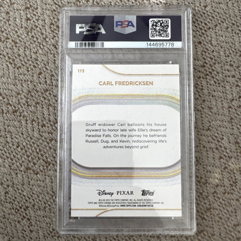 2025 Topps Chrome Disney Carl Fredricksen #173 MINI DIAMOND REFRACTOR PSA 10