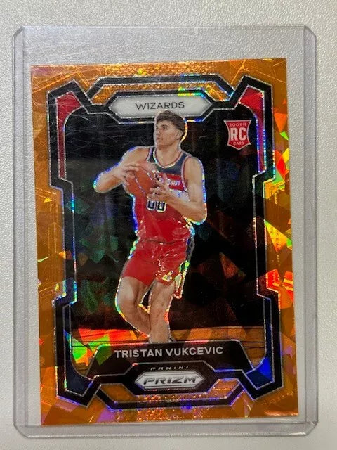 2023-24 Panini Prizm NBA Baloncesto Tristan Vukcevic Rookie Naranja Ice