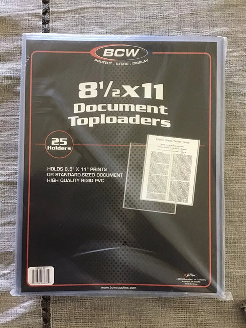 BCW Top Loaders 8.5 X 11 *Individual*